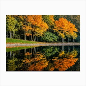 Serene Autumn Reflections 45 Canvas Print