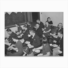 Jaycee Members And Their Wives Eating In Room Of High School Where They Had A Buffet Supper Canvas Print