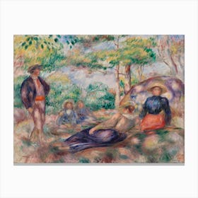Resting In The Grass, Pierre Auguste Renoir Canvas Print