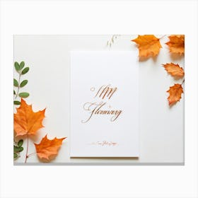 An Autumnal Thanksgiving Holiday Greeting Card In A Handwritten Calligraphy Design Vectorial Print 2 1 Canvas Print