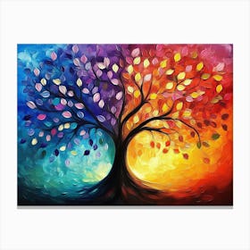 Vibrant Colorful Tree With Hanging Branches Abstract 3d 1 Canvas Print