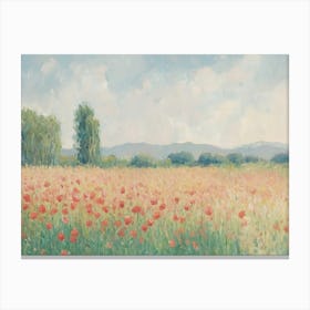 Poppy Field Landscape Canvas Print