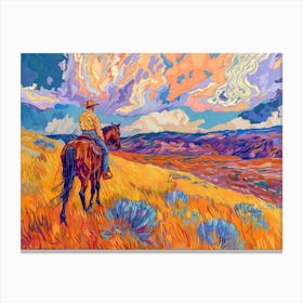 Cowboy Painting Colorado 3 Canvas Print
