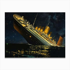 Iceberg Collision Titanic Sinking Canvas Print