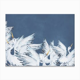 White Cranes 1 Canvas Print