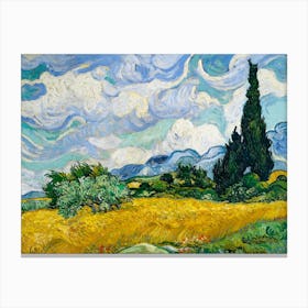 Wheat Field With Cypresses (1889), Vincent Van Gogh Canvas Print