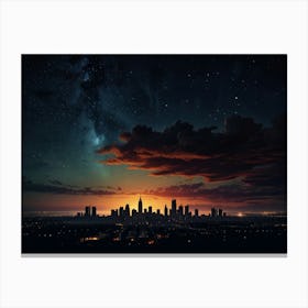 Night Sky Over Chicago Canvas Print