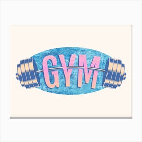 Vintage logo for Gym in retro 80s style Canvas Print