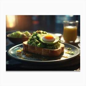 Default Breakfast Advocado Toast Realistic Lens Flare Atmosphe 2 Canvas Print