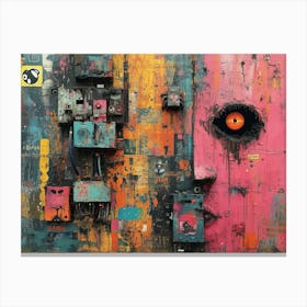 Analog Fusion: A Tapestry of Mixed Media Masterpieces The Face' Canvas Print