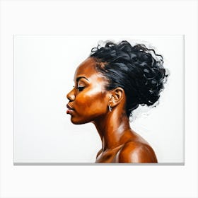 Side Profile Of Beautiful Woman Oil Painting 145 Canvas Print