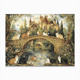 Cats In The Countryside Tapestry 1 Canvas Print