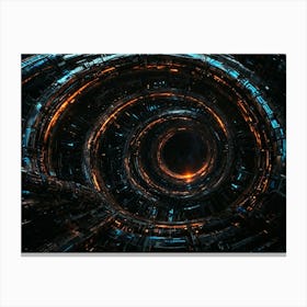 1default Black Hole Above It Gas Giant Tube With Rings As Suppo 3 Canvas Print