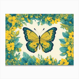 Butterfly In A Frame VECTOR Canvas Print