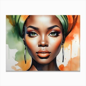 Default Create A Modern Vibrant Watercolor Portrait Of An Afri 1 Canvas Print