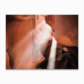 Light Beams In Canyon Canvas Print