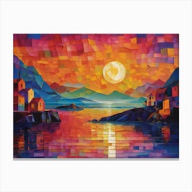 Sunset At The Lake Canvas Print