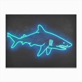 Neon Aqua Wobbegong Shark 1 Canvas Print