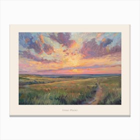 Western Sunset Landscapes Great Plains 3 Poster Canvas Print