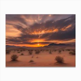 Sunset In The Desert 1 Canvas Print