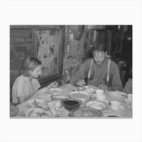 Tenant Farmer And Daughter At Noonday Meal Near Muskogee, Oklahoma, See General Caption Number 20 By Russell Canvas Print