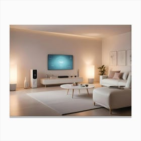 Modern Living Room Interior With A White Color Scheme Canvas Print