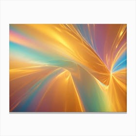 Abstract Image Of A Glowing, Orange Surface With Blue And Green Highlights Canvas Print