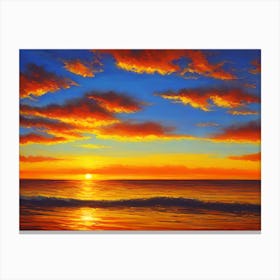 Sunset Over The Ocean 7 Canvas Print