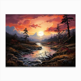 Sunset In The Mountains Canvas Print