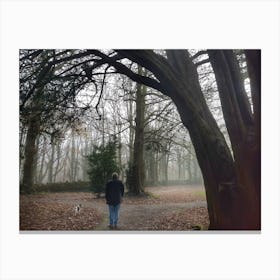 Person Walking In The Woods Canvas Print