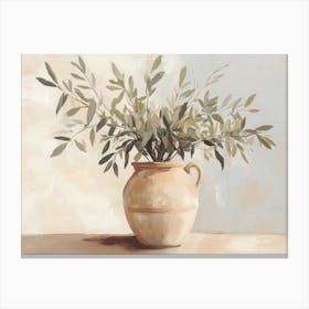 Olive Plants In A Vase Canvas Print