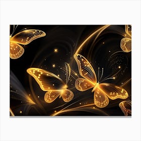 Golden Butterflies 5 Canvas Print