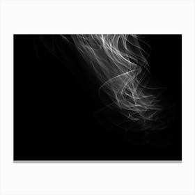 Glowing Abstract Curved Black And White Lines 11 Canvas Print