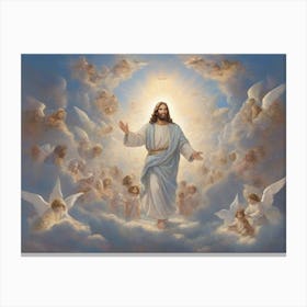 Jesus In The Clouds 1 Canvas Print