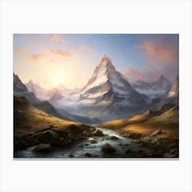 Sunrise On The Matterhorn 2 Canvas Print