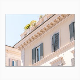 Beautiful Mediterranean Home In Sunny Rome Canvas Print