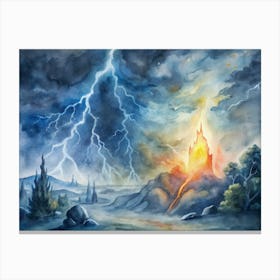 Lightning In The Sky Canvas Print