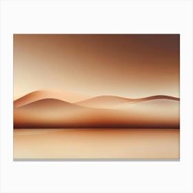 Abstract Background With Soft, Undulating, Brown, Sandy Hills Against A Warm, Hazy Sky Canvas Print