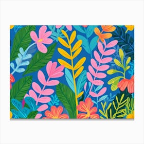 Tropical Floral Pattern Canvas Print