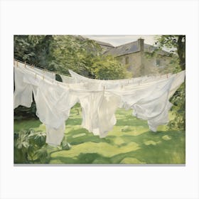 Laundry On The Line Painting Canvas Print