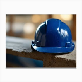 Blue Hard Hat Canvas Print