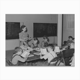 School In Basement Of Church, Hermiston, Oregon, The School Board Didn T Have Adequate Buses For Canvas Print