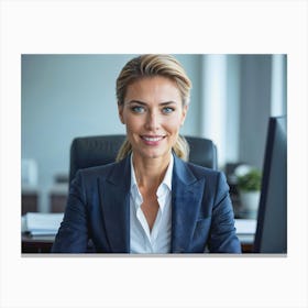 Portrait Of A Business Woman In Office Leinwandbild