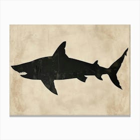Largetooth Cookiecutter Shark Silhouette 1 Canvas Print