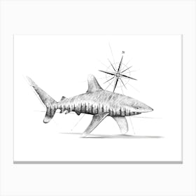 Wild Oceans - Nature Shark Art Print Canvas Print