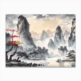 Chinese Landscape Painting 3 Canvas Print