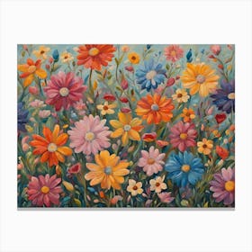 Whimsical Floral Tapestry Canvas Print