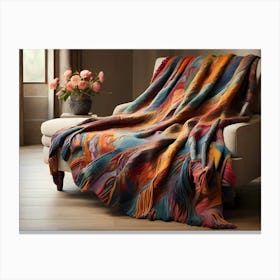 Colorful Throw Blanket Canvas Print