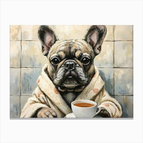 Leisure Frenchie Morning 5 Canvas Print