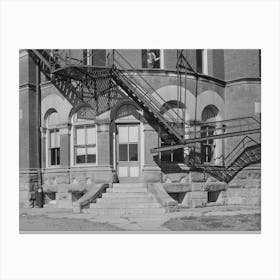 Detail Of Courthouse, Gonzales, Texas By Russell Lee Canvas Print